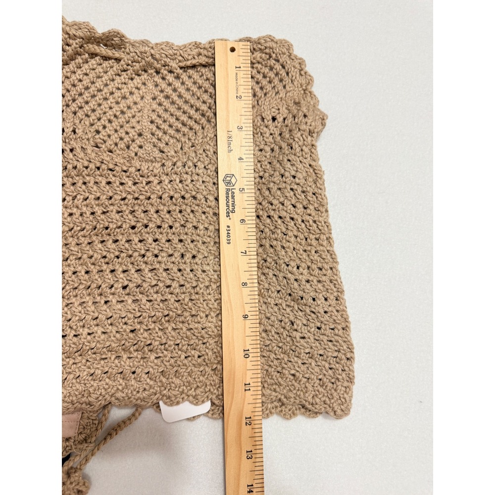 Crochet Halter Top Tan Festival, Coastal, Beach Size Medium - Picture 6 of 8
